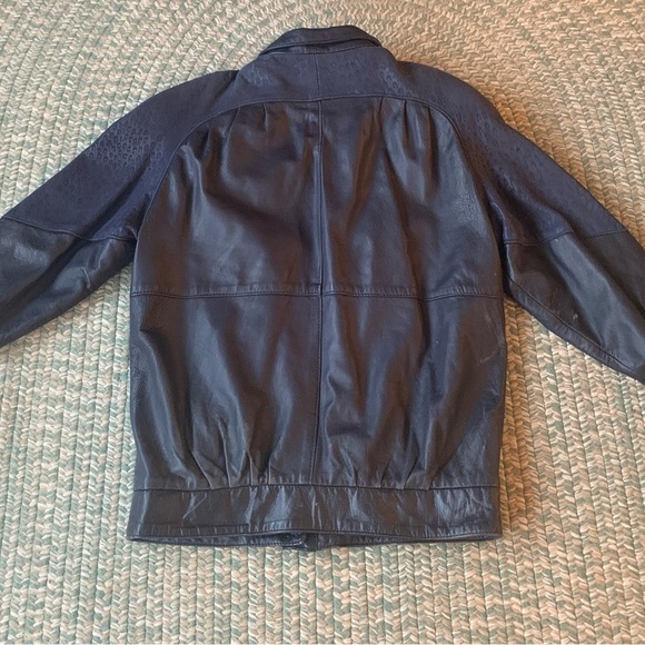 Vintage Dark Purple Kit Leather Jacket Size Large - Picture 2 of 7